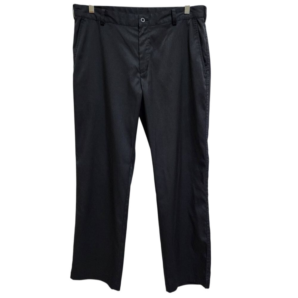 Nike Golf Pants Men 35x30 Black Flat Straight Dr- Fit Zip Stretch Performance